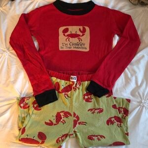Lazy One Red and Green Crab Pajama Set